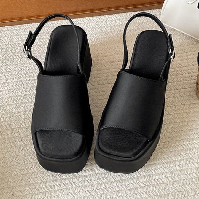 フラットシューズ  厚底サンダル ヒョウ柄 チャンキーミュール