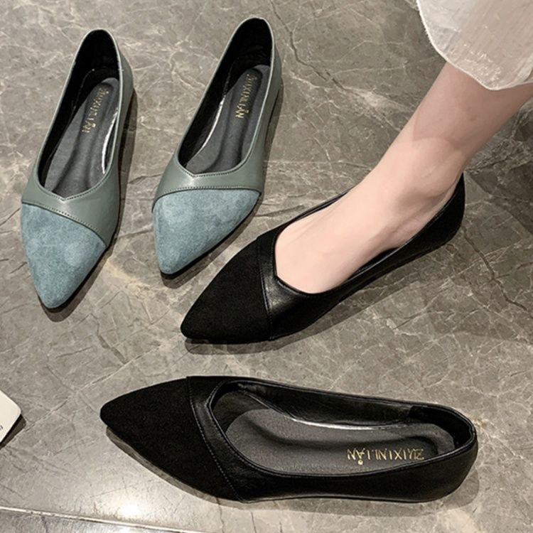 フラットシューズ 上品デザインぺたんこパンプス