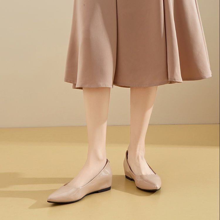 フラットシューズ 　エナメルインソールパンプス