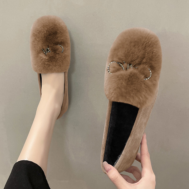 フラットシューズ  リボンチャームパンプス