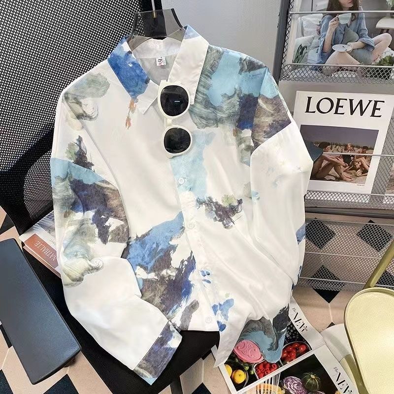 花柄 ファッション アート風デザイン 涼感ブラウス