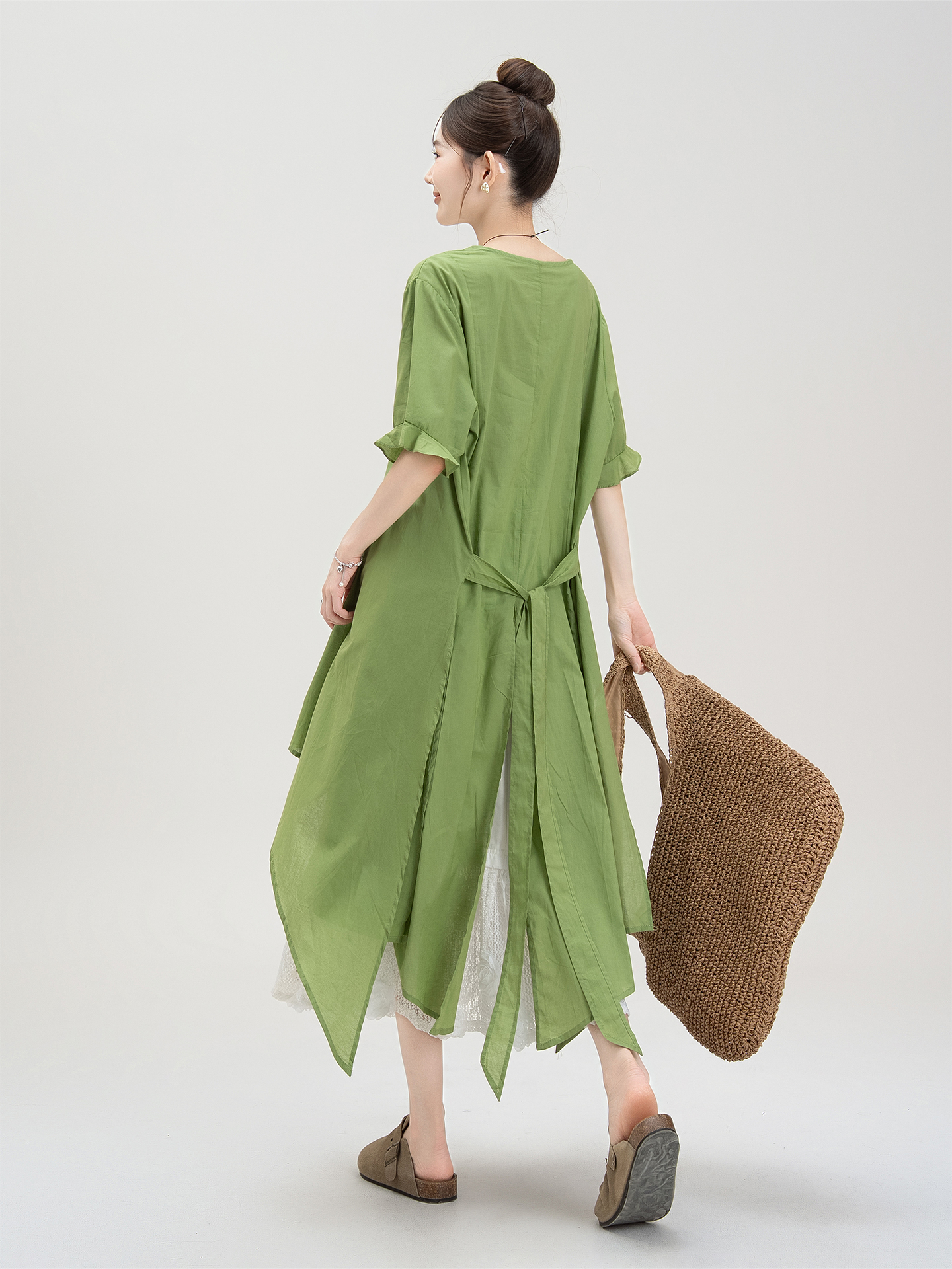 花柄 ファッション レース花模様 重ね層ロングスカート