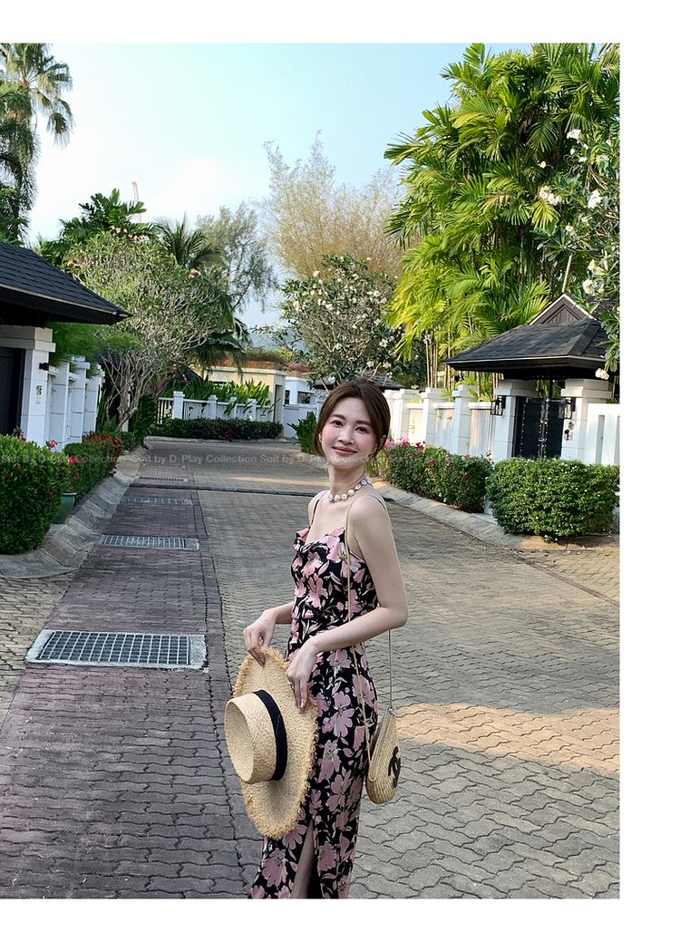 花柄 ファッション 優美な花園キャミワンピース