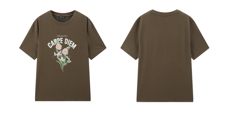 花柄 ファッション 今を楽しむ花束 ゆったりTシャツ