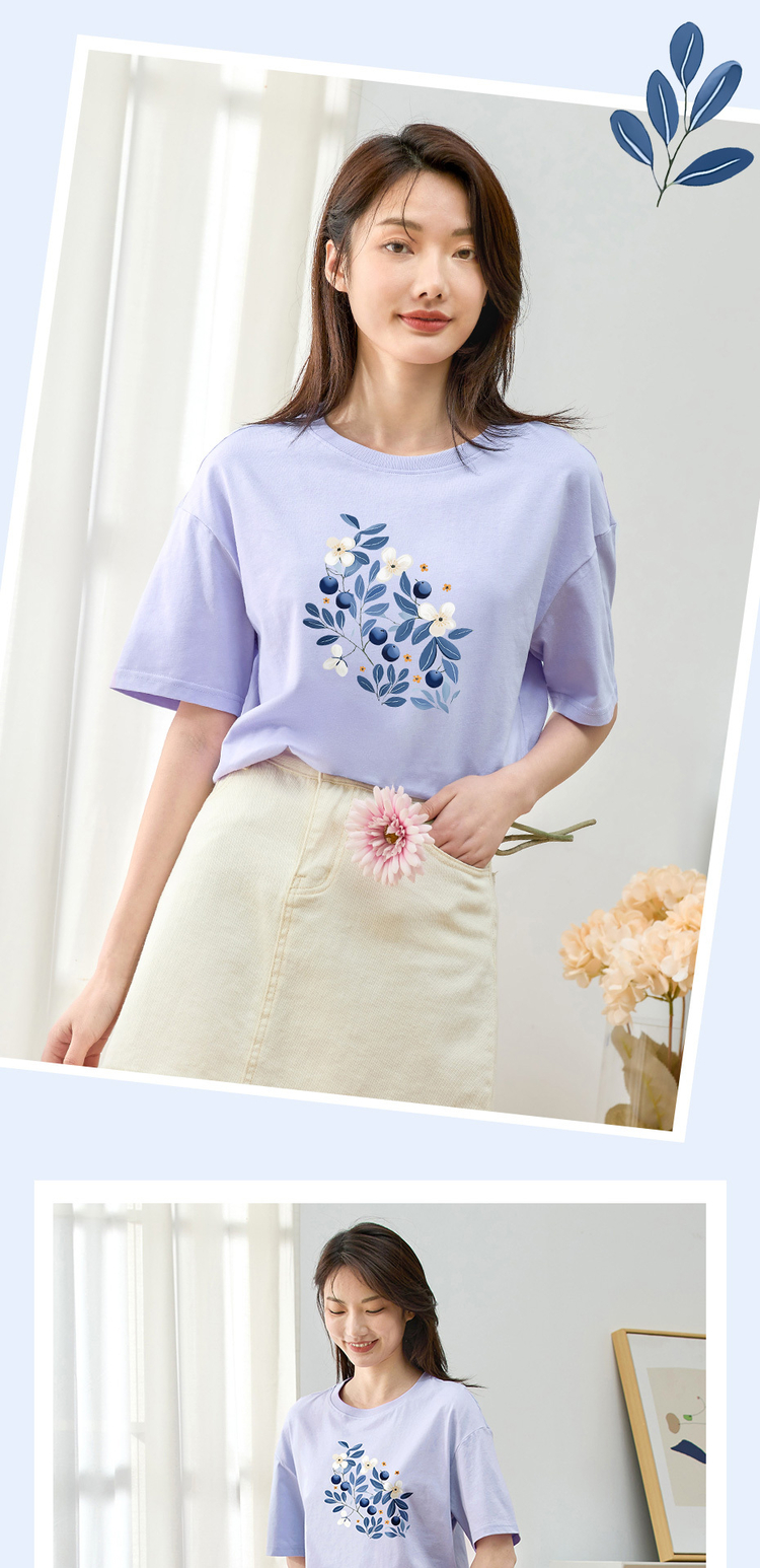 花柄 ファッション 果実と花の調和 ボタニカルTシャツ