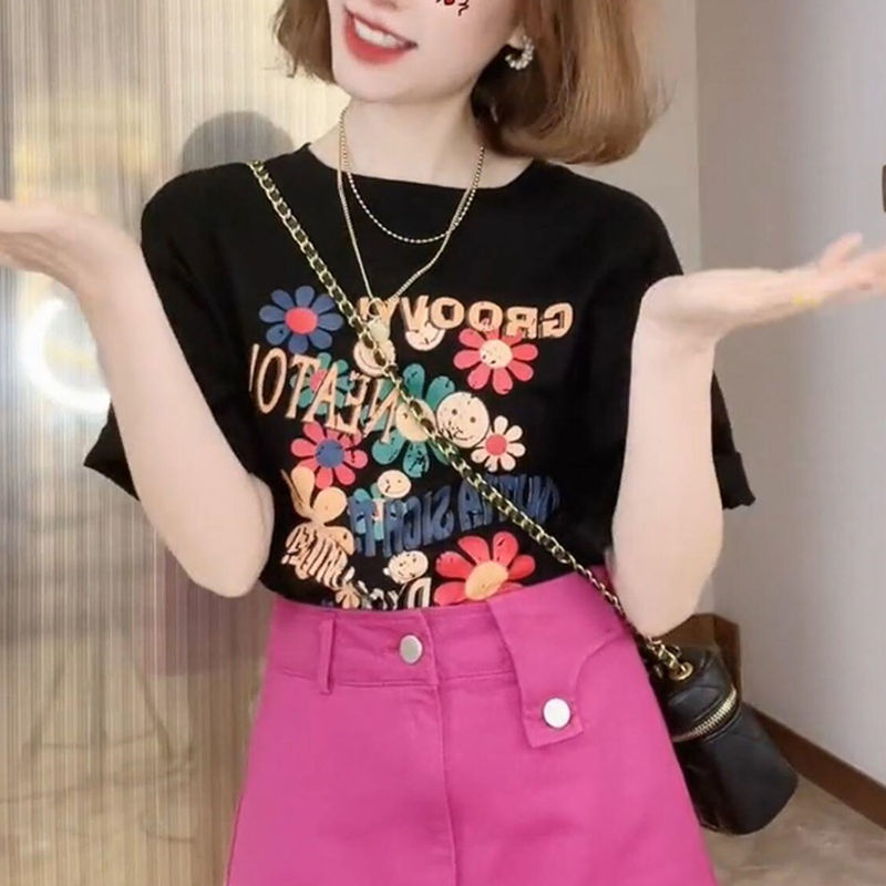 花柄 ファッション 笑顔と花咲くデザインティー