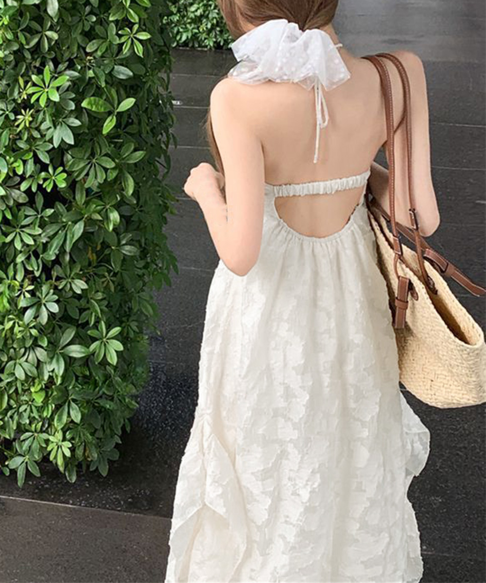 花柄 ファッション 花柄リゾートワンピース パッド付き背開き