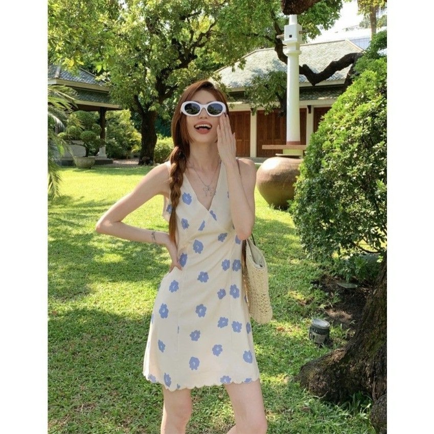 花柄 ファッション 優美な花散らしキャミソールワンピース