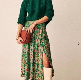 花柄 ファッション 鮮やか花園プリーツスカート