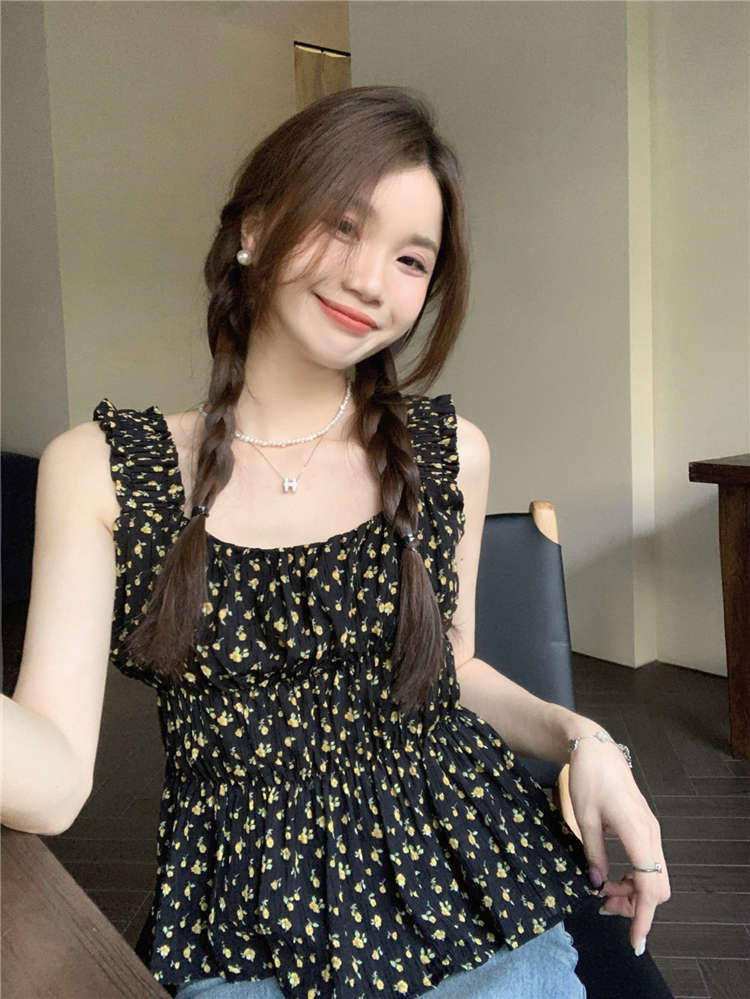 花柄 ファッション 夏向け 小花柄 フリルデザイン チュニック
