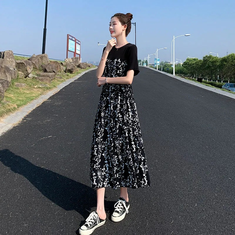 花柄 ファッション 優美な小花柄 切替デザインワンピース