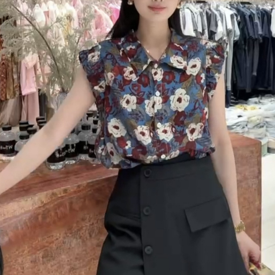 花柄 ファッション 優美な花園 ノースリーブブラウス