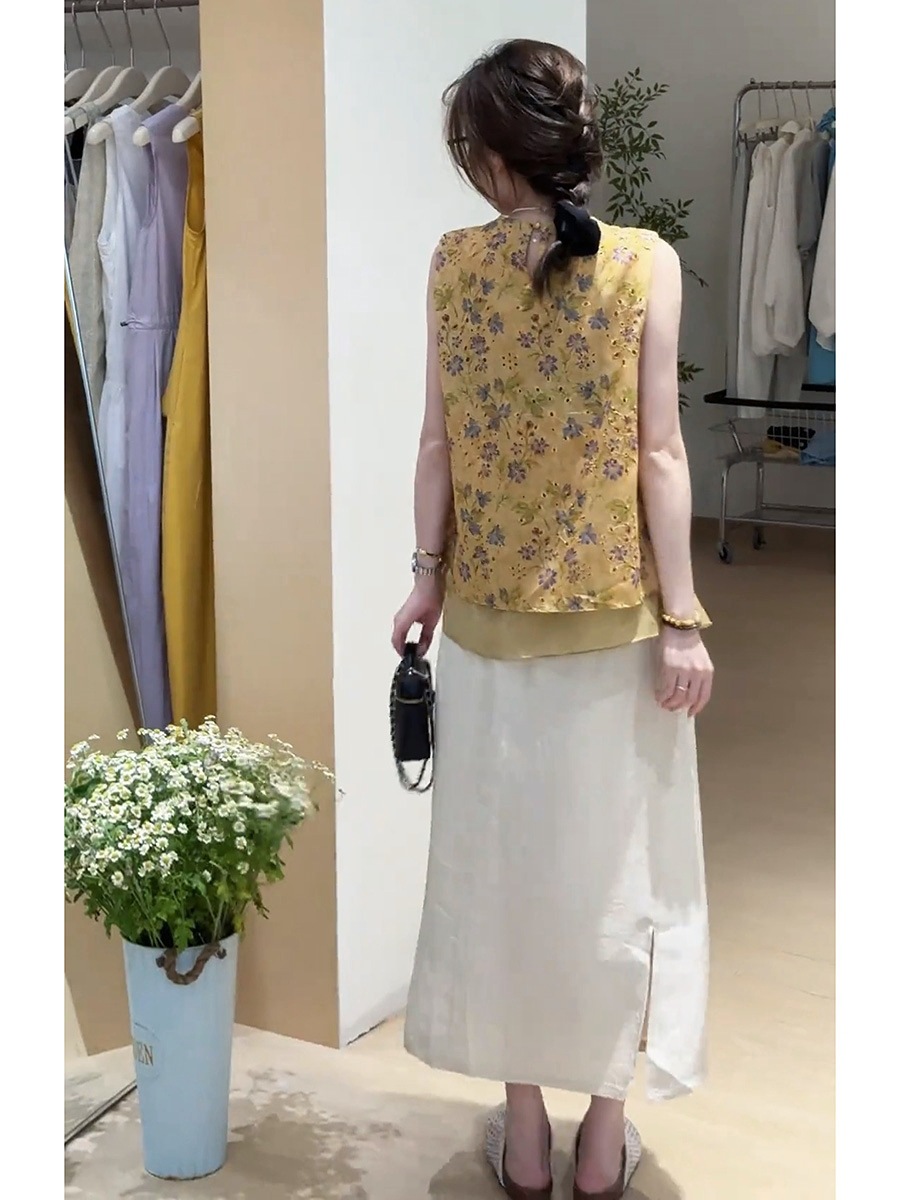 花柄 ファッション 花園の涼風 ノースリーブブラウス