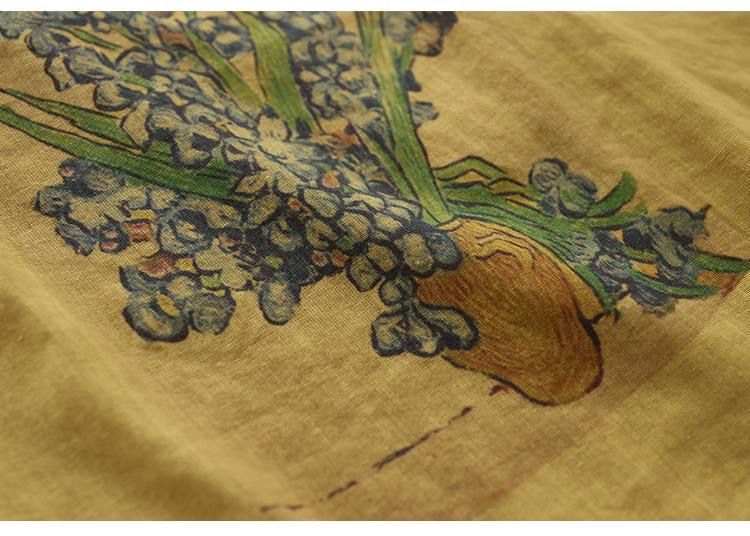 花柄 ファッション 花瓶の物語 リネンアートTシャツ
