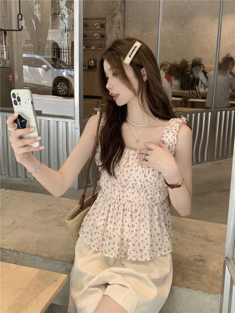 花柄 ファッション 夏向け 小花柄 フリルデザイン チュニック