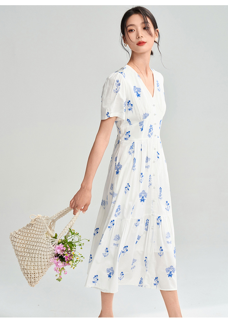 花柄 ファッション 優美な小花柄フレアワンピース