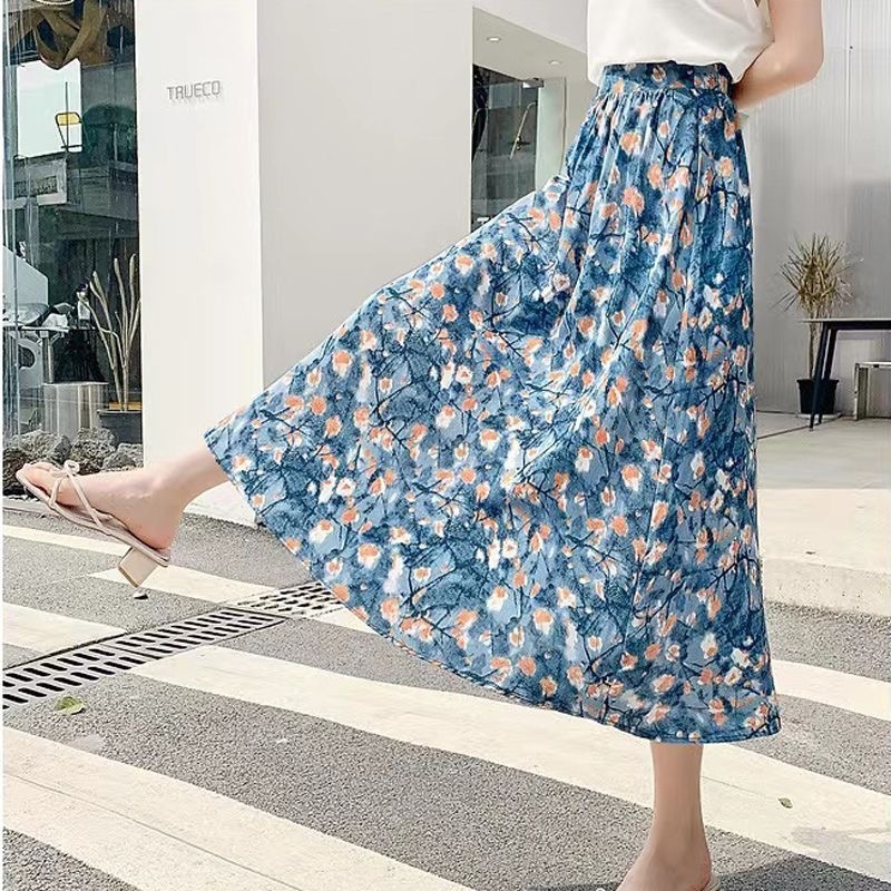 花柄 ファッション 桜花舞う優美なミディ丈スカート