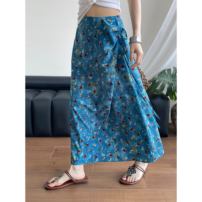 花柄 ファッション 小花模様ラップスカート