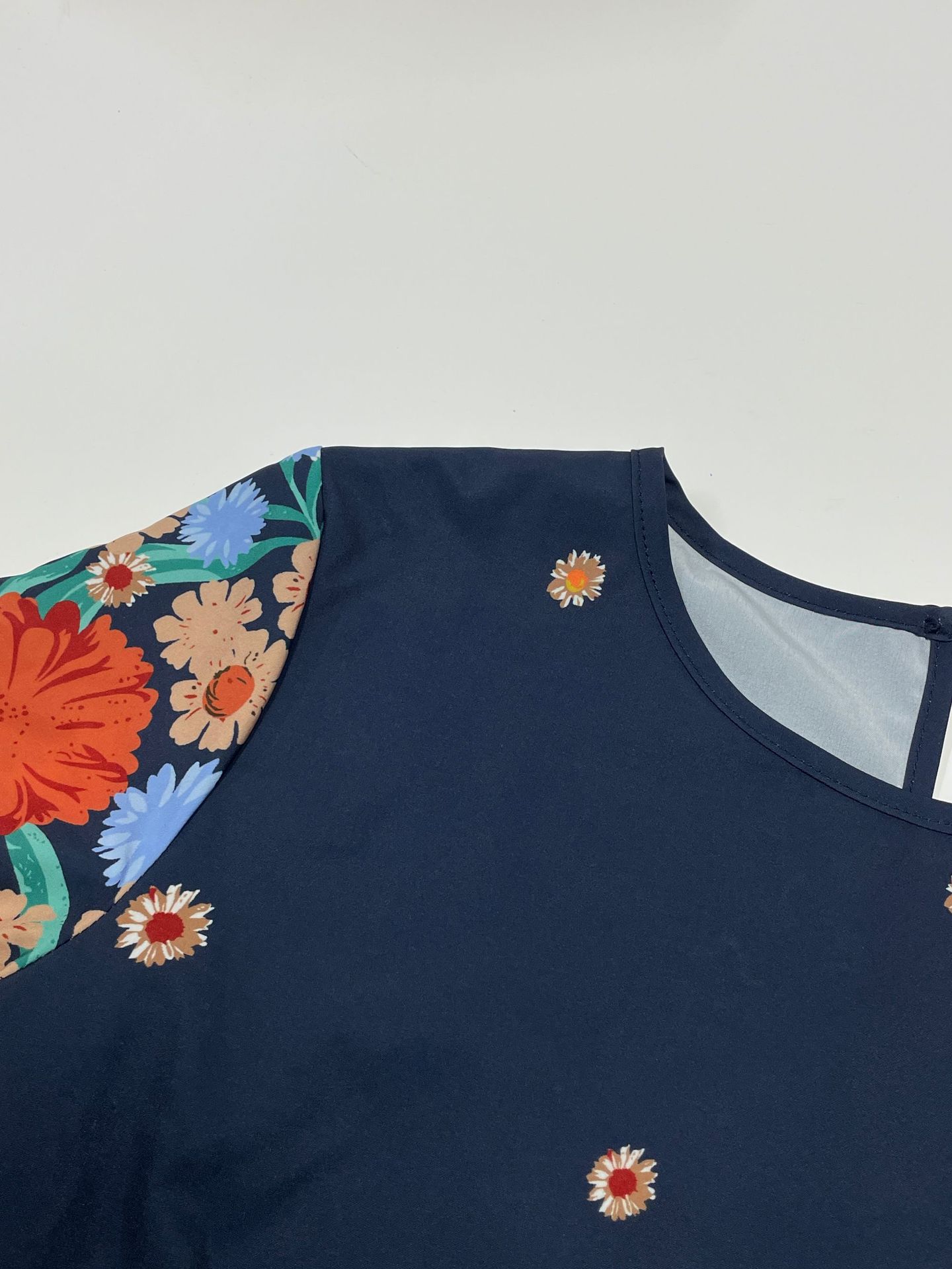 花柄 ファッション 花模様グラデーション半袖ワンピース