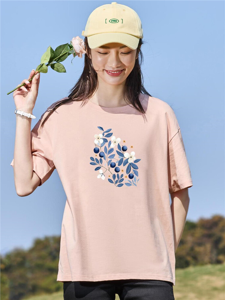 花柄 ファッション 果実と花の調和 ボタニカルTシャツ