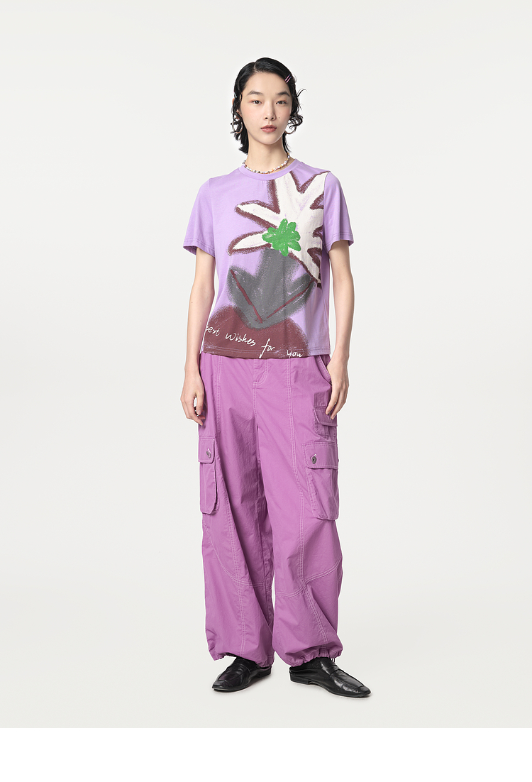 花柄 ファッション アートフルブルーム 花模様Tシャツ