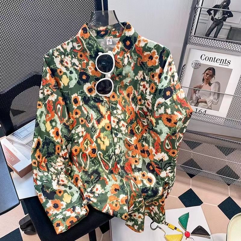 花柄 ファッション アート風デザイン 涼感ブラウス