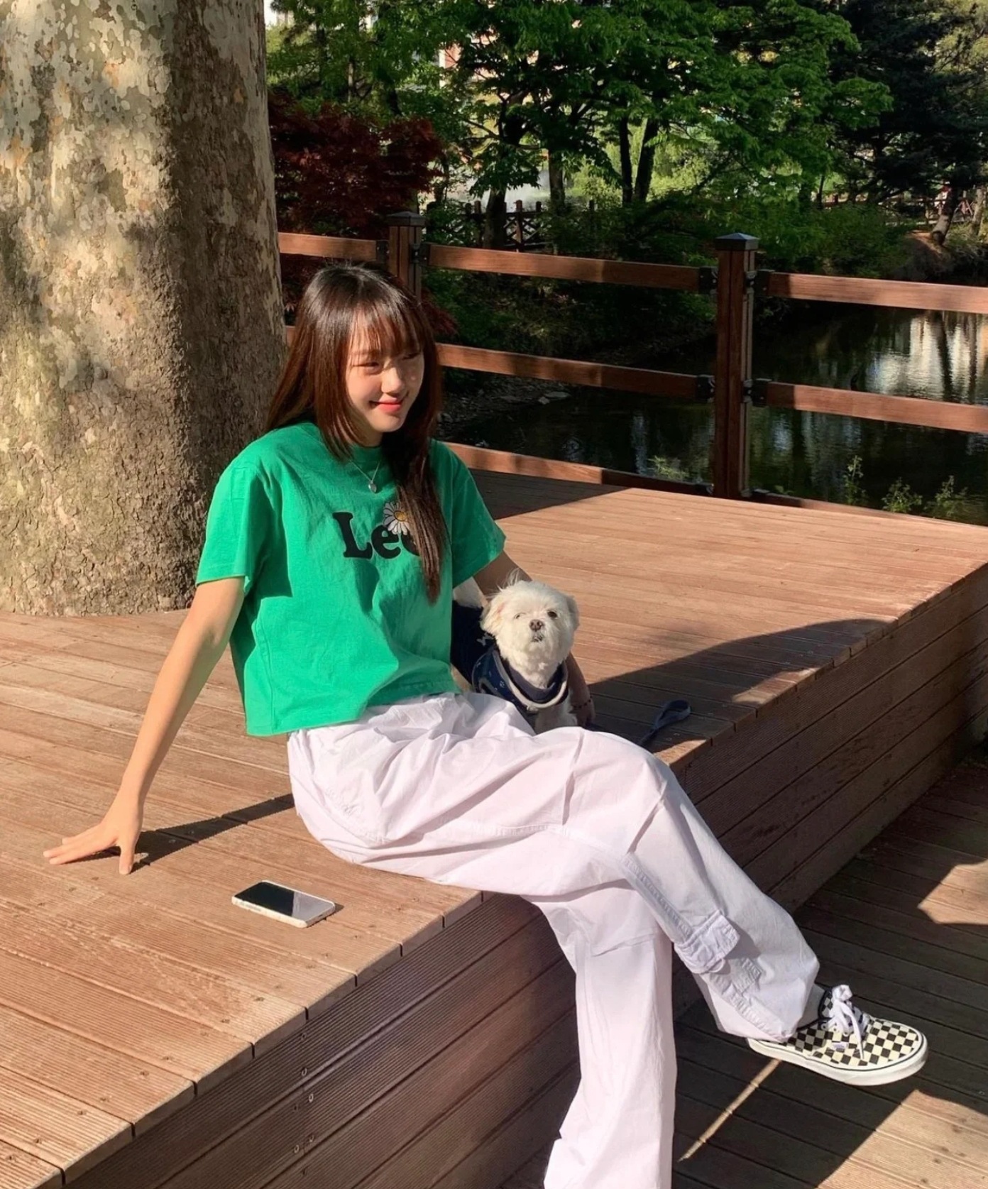 花柄 ファッション マーガレット ロゴ 半袖トップス