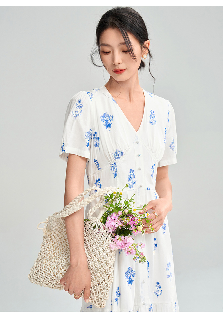 花柄 ファッション 優美な小花柄フレアワンピース