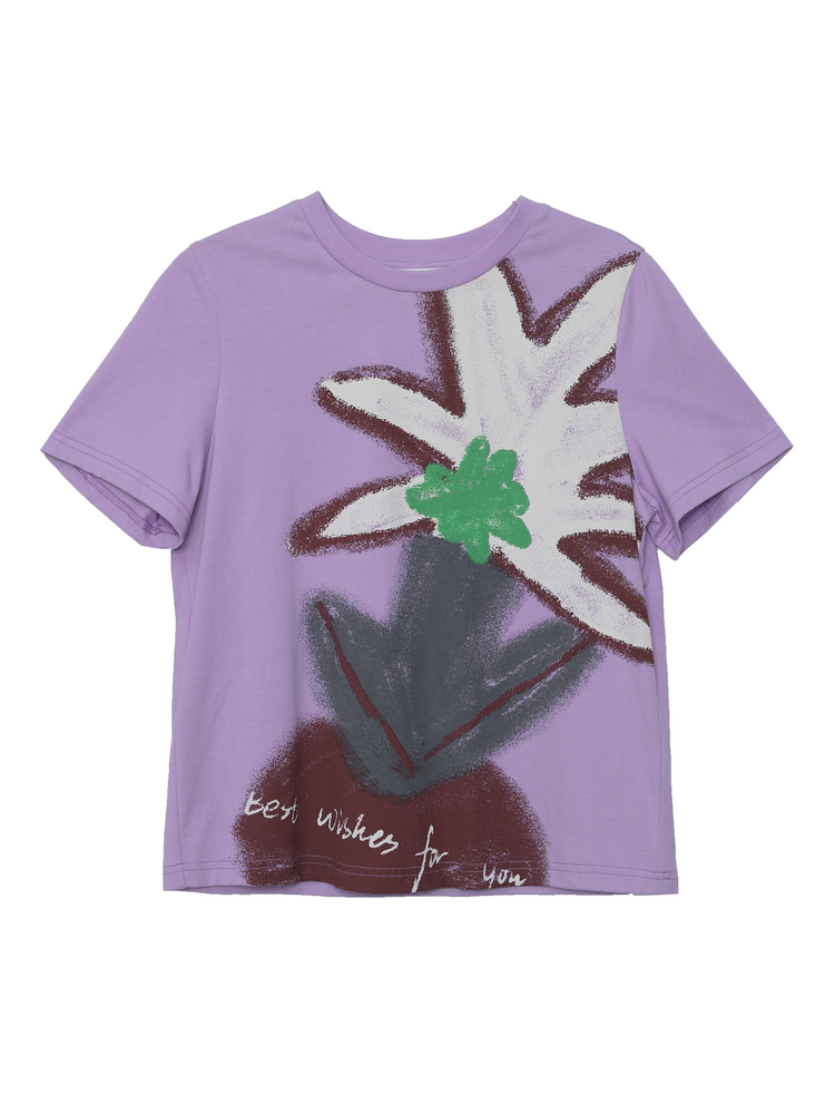 花柄 ファッション アートフルブルーム 花模様Tシャツ
