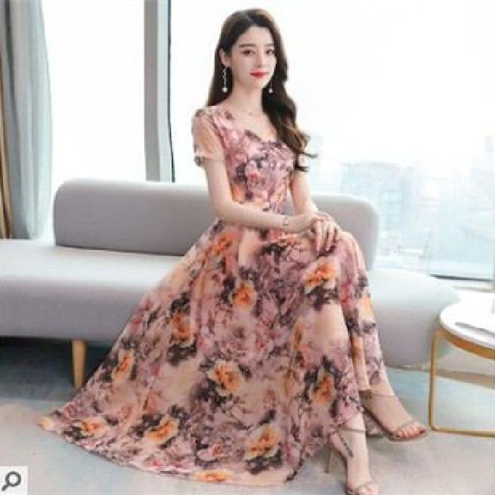 花柄 ファッション 優美な花園 ロングワンピース
