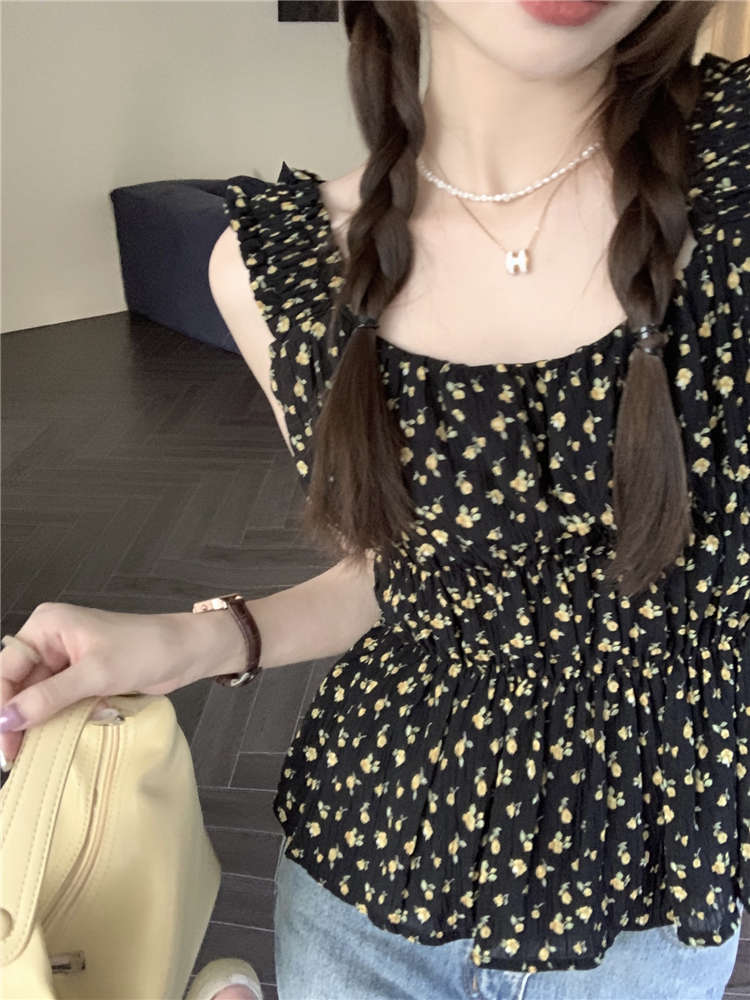 花柄 ファッション 夏向け 小花柄 フリルデザイン チュニック
