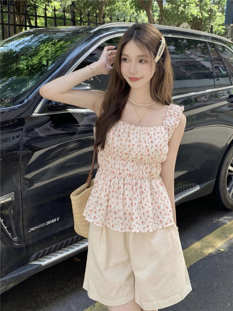 花柄 ファッション 夏向け 小花柄 フリルデザイン チュニック