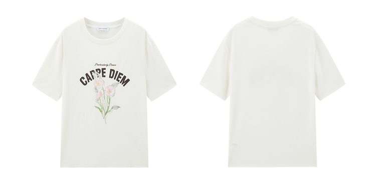 花柄 ファッション 今を楽しむ花束 ゆったりTシャツ