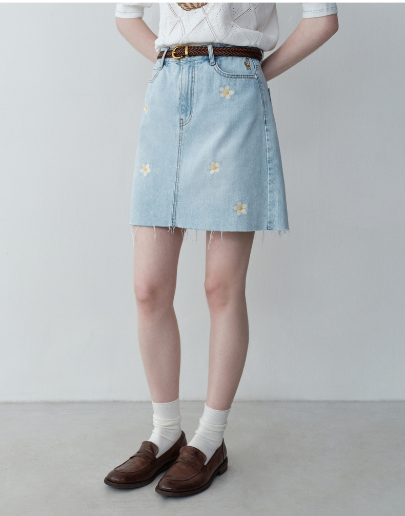 花柄 ファッション 小花デニムミニスカート