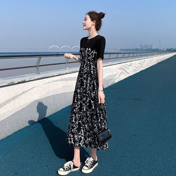 花柄 ファッション 優美な小花柄 切替デザインワンピース