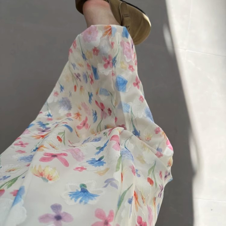 花柄 ファッション 優雅な花園ロングスカート