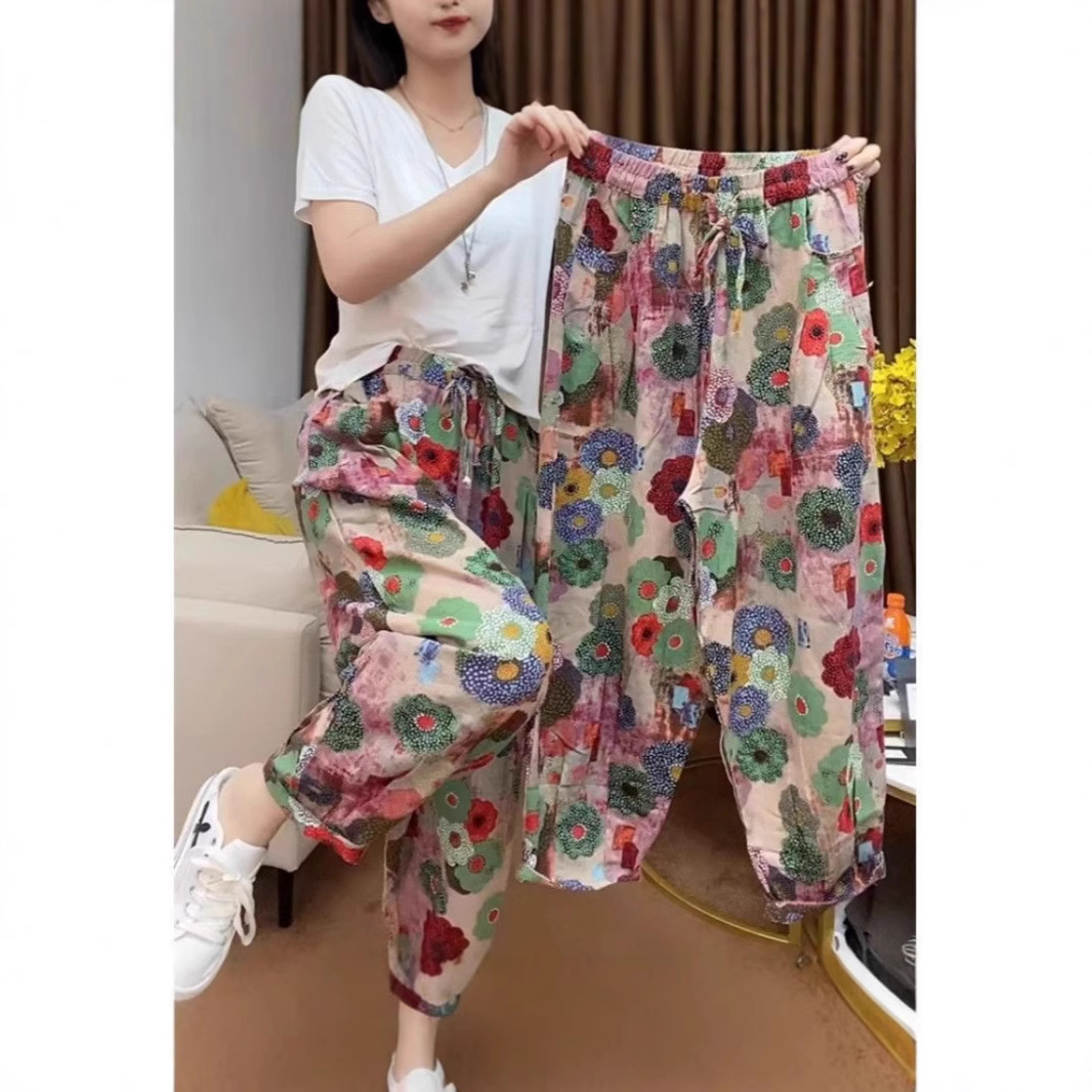花柄 ファッション 彩り花園ワイドパンツ