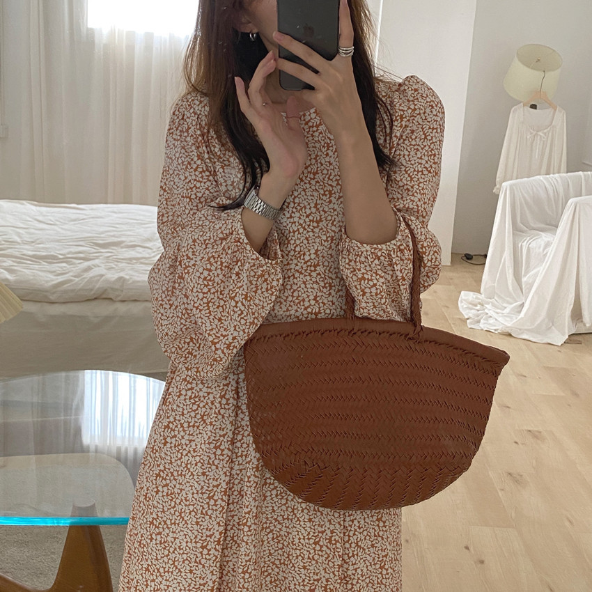 花柄 ファッション 秋向け 小花柄 レトロ ロングワンピース 上品