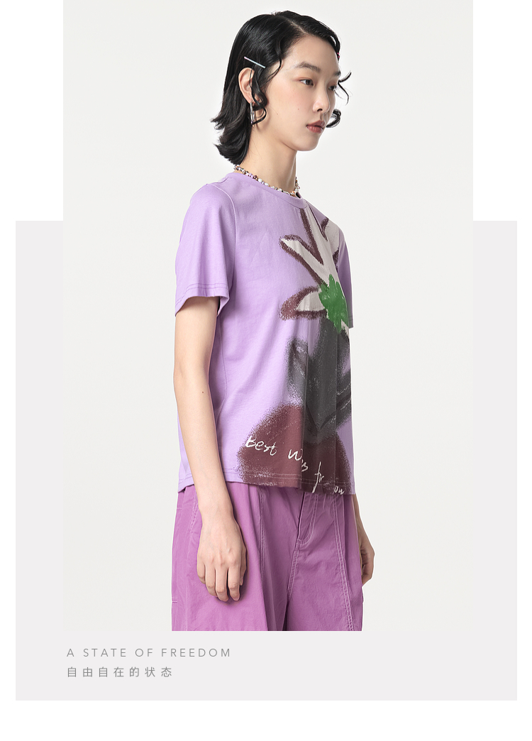 花柄 ファッション アートフルブルーム 花模様Tシャツ