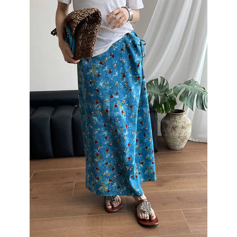 花柄 ファッション 小花模様ラップスカート