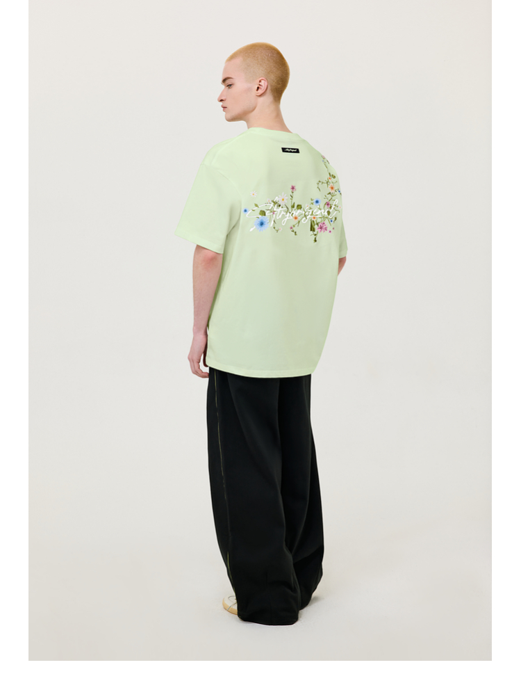 花柄 ファッション 優美な刺繍 花の架け橋 Tシャツ