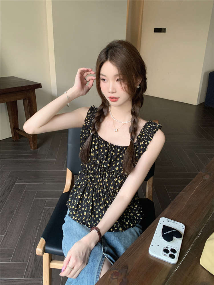 花柄 ファッション 夏向け 小花柄 フリルデザイン チュニック