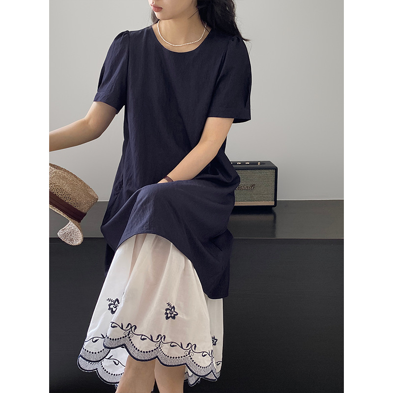 花柄 ファッション 優美な刺繍裾花柄スカート