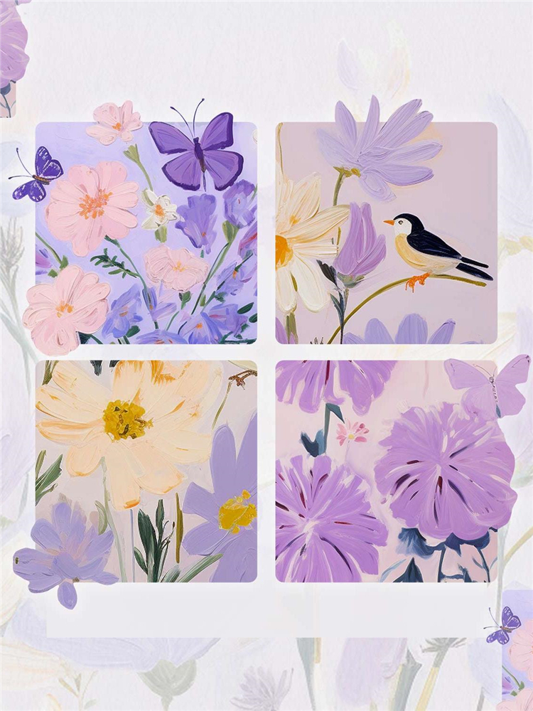 花柄 ファッション 四季の花園 コラージュTシャツ