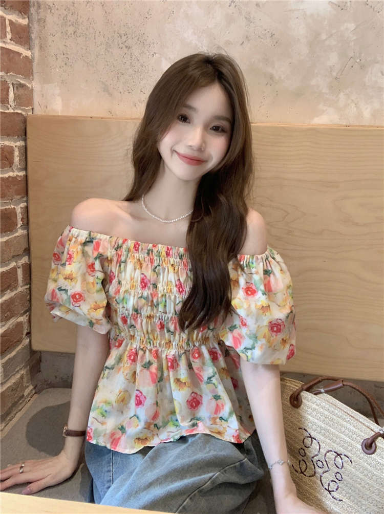 花柄 ファッション レトロ花柄 夏色チュニック ふんわりブラウス
