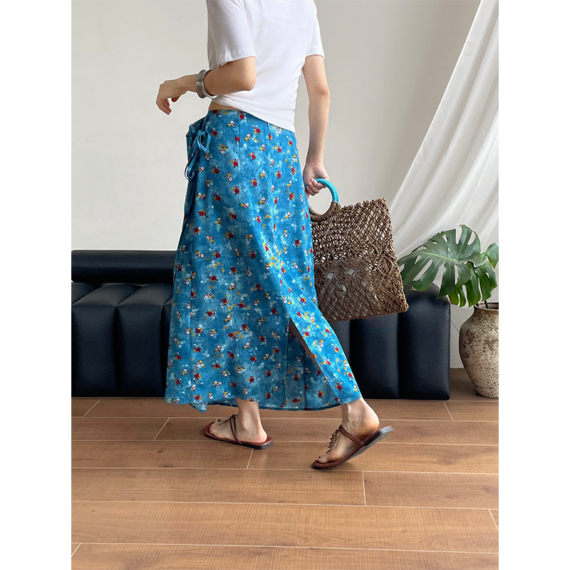 花柄 ファッション 小花模様ラップスカート