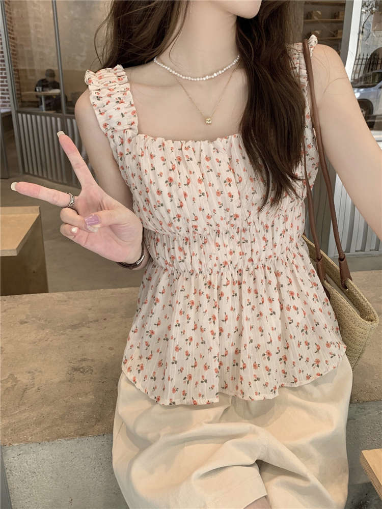 花柄 ファッション 夏向け 小花柄 フリルデザイン チュニック