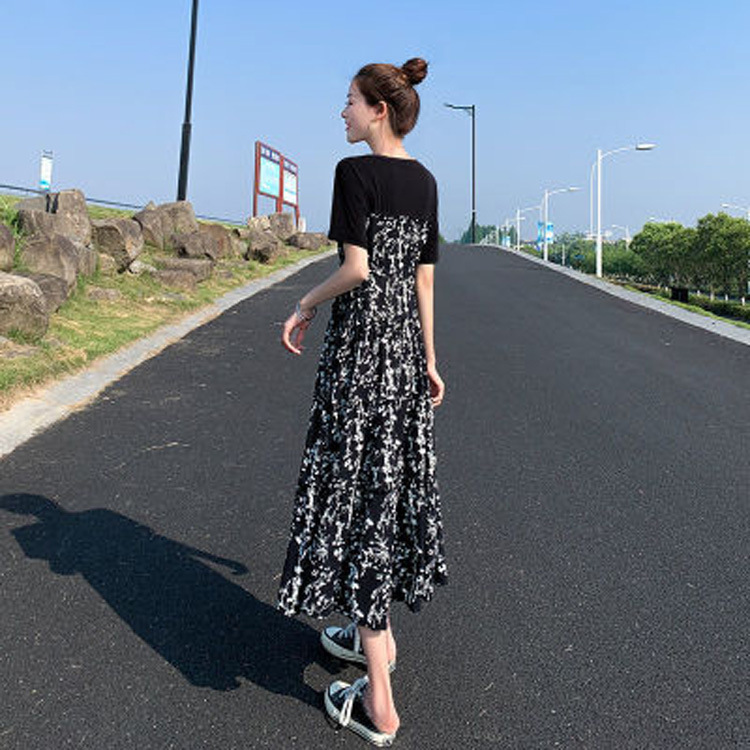 花柄 ファッション 優美な小花柄 切替デザインワンピース