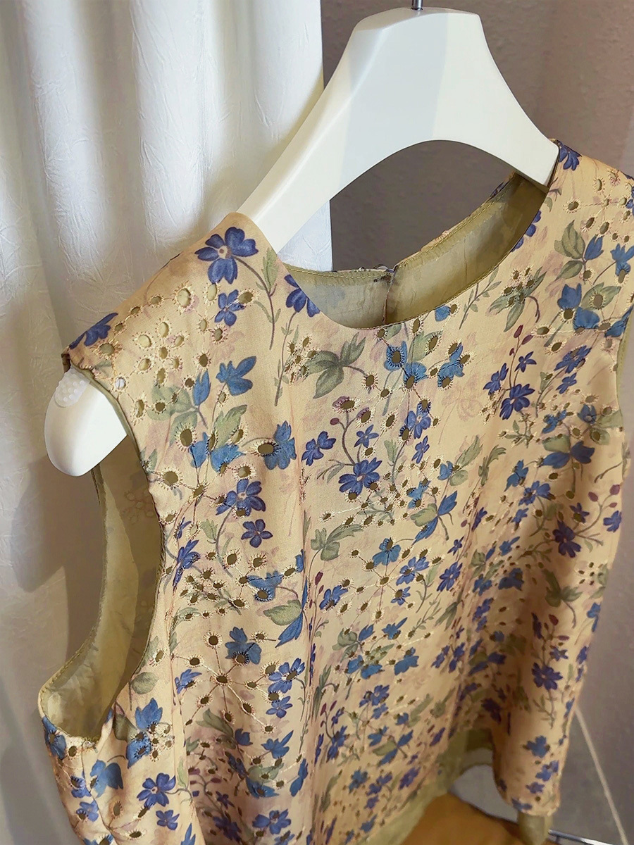 花柄 ファッション 花園の涼風 ノースリーブブラウス