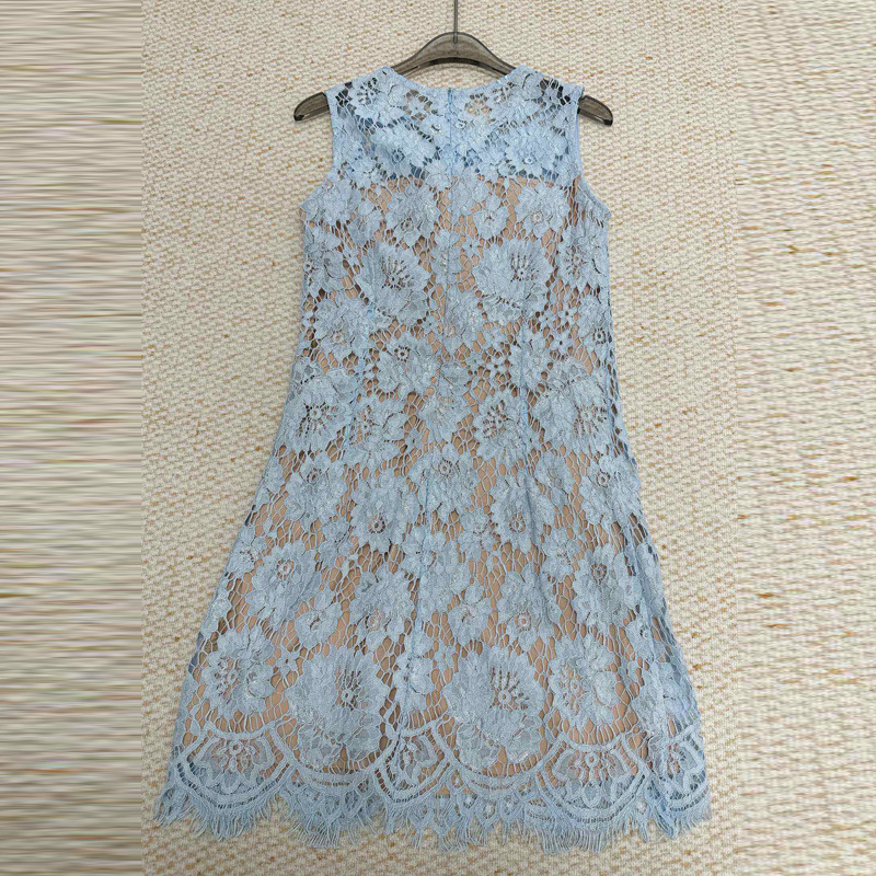 花柄 ファッション 花咲く透かし編みレースチュニック